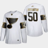 St. Louis St. Louis Blues #50 Jordan Binnington Men's Adidas White Golden Edition Limited Stitched NHL Jersey
