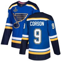 Adidas St. Louis Blues #9 Shayne Corson Blue Home Authentic Stanley Cup Champions Stitched NHL Jersey