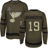 Adidas St. Louis Blues #19 Jay Bouwmeester Green Salute to Service Stanley Cup Champions Stitched NHL Jersey