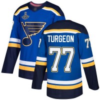 Adidas St. Louis Blues #77 Pierre Turgeon Blue Home Authentic Stanley Cup Champions Stitched NHL Jersey