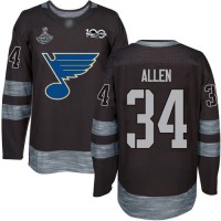 Adidas St. Louis Blues #34 Jake Allen Black 1917-2017 100th Anniversary Stanley Cup Champions Stitched NHL Jersey