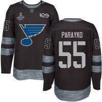 Adidas St. Louis Blues #55 Colton Parayko Black 1917-2017 100th Anniversary Stanley Cup Champions Stitched NHL Jersey
