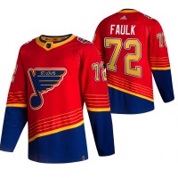 St. Louis St. Louis Blues #72 Justin Faulk Red Men's Adidas 2020-21 Reverse Retro Alternate NHL Jersey