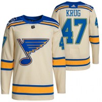 St. Louis St. Louis Blues #47 Torey Krug Men's Adidas 2022 Winter Classic NHL Authentic Jersey Cream