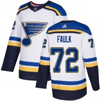 Adidas St. Louis Blues #72 Justin Faulk White Road Authentic Stitched NHL Jersey