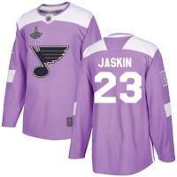 Adidas St. Louis Blues #23 Dmitrij Jaskin Purple Authentic Fights Cancer Stanley Cup Champions Stitched NHL Jersey