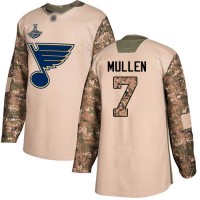 Adidas St. Louis Blues #7 Joe Mullen Camo Authentic 2017 Veterans Day Stanley Cup Champions Stitched NHL Jersey
