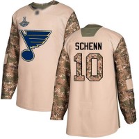 Adidas St. Louis Blues #10 Brayden Schenn Camo Authentic 2017 Veterans Day Stanley Cup Champions Stitched NHL Jersey