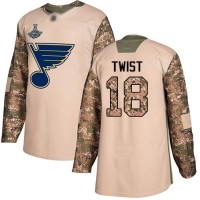 Adidas St. Louis Blues #18 Tony Twist Camo Authentic 2017 Veterans Day Stanley Cup Champions Stitched NHL Jersey