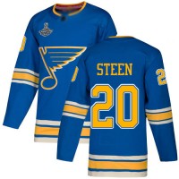 Adidas St. Louis Blues #20 Alexander Steen Blue Alternate Authentic Stanley Cup Champions Stitched NHL Jersey