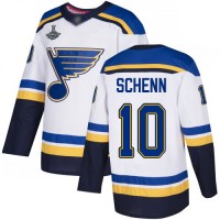 Adidas St. Louis Blues #10 Brayden Schenn White Road Authentic Stanley Cup Champions Stitched NHL Jersey