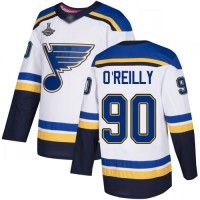 Adidas St. Louis Blues #90 Ryan O'Reilly White Road Authentic Stanley Cup Champions Stitched NHL Jersey