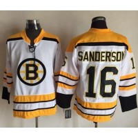 Boston Bruins #16 Derek Sanderson White CCM Throwback Stitched NHL Jersey