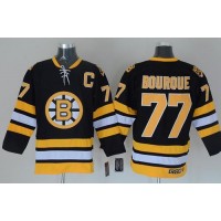 Boston Bruins #77 Ray Bourque Black CCM Throwback Stitched NHL Jersey