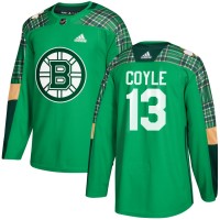Adidas Boston Bruins #13 Charlie Coyle adidas Green St. Patrick's Day Authentic Practice Stitched NHL Jersey