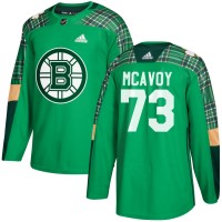 Adidas Boston Bruins #73 Charlie McAvoy adidas Green St. Patrick's Day Authentic Practice Stitched NHL Jersey