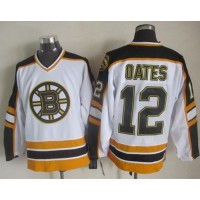 Boston Bruins #12 Adam Oates White/Black CCM Throwback Stitched NHL Jersey