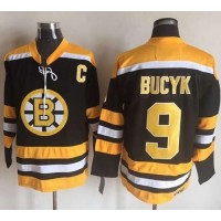 Boston Bruins #9 Johnny Bucyk Black/Yellow CCM Throwback New Stitched NHL Jersey