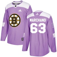 Adidas Boston Bruins #63 Brad Marchand Purple Authentic Fights Cancer Stitched NHL Jersey