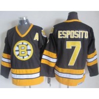 Boston Bruins #7 Phil Esposito Black/Yellow CCM Throwback Stitched NHL Jersey