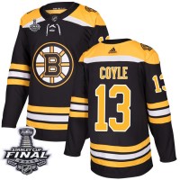 Adidas Boston Bruins #13 Charlie Coyle Black Home Authentic 2019 Stanley Cup Final Stitched NHL Jersey