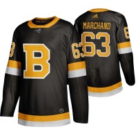 Adidas Boston Boston Bruins #63 Brad Marchand Black 2019-20 Authentic Third Stitched NHL Jersey