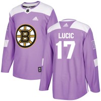Adidas Boston Bruins #17 Milan Lucic Purple Authentic Fights Cancer Stitched NHL Jersey