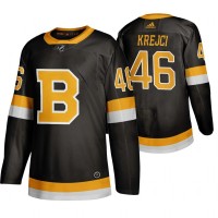 Adidas Boston Boston Bruins #46 David Krejci Black 2019-20 Authentic Third Stitched NHL Jersey