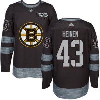 Adidas Boston Bruins #43 Danton Heinen Black 1917-2017 100th Anniversary Stitched NHL Jersey