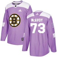 Adidas Boston Bruins #73 Charlie McAvoy Purple Authentic Fights Cancer Stitched NHL Jersey