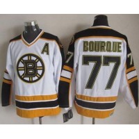 Boston Bruins #77 Ray Bourque White/Black CCM Throwback Stitched NHL Jersey