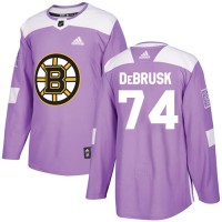 Adidas Boston Bruins #74 Jake DeBrusk Purple Authentic Fights Cancer Stitched NHL Jersey