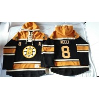 Boston Bruins #8 Cam Neely Black Sawyer Hooded Sweatshirt Stitched NHL Jersey