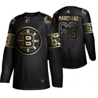 Adidas Boston Bruins #63 Brad Marchand Men's 2019 Black Golden Edition Authentic Stitched NHL Jersey