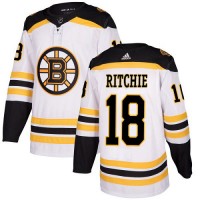 Adidas Boston Bruins #18 Brett Ritchie White Road Authentic Stitched NHL Jersey