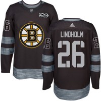 Adidas Boston Bruins #26 Par Lindholm Black 1917-2017 100th Anniversary Stitched NHL Jersey