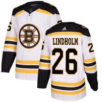 Adidas Boston Bruins #26 Par Lindholm White Road Authentic Stitched NHL Jersey