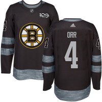 Adidas Boston Bruins #4 Bobby Orr Black 1917-2017 100th Anniversary Stitched NHL Jersey