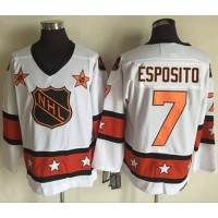 Boston Bruins #7 Phil Esposito White/Orange All Star CCM Throwback Stitched NHL Jersey