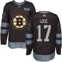 Adidas Boston Bruins #17 Milan Lucic Black 1917-2017 100th Anniversary Stitched NHL Jersey
