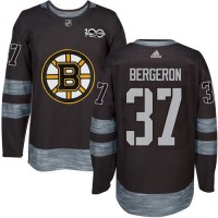 Adidas Boston Bruins #37 Patrice Bergeron Black 1917-2017 100th Anniversary Stitched NHL Jersey