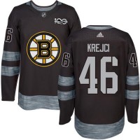Adidas Boston Bruins #46 David Krejci Black 1917-2017 100th Anniversary Stitched NHL Jersey
