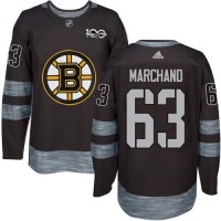 Adidas Boston Bruins #63 Brad Marchand Black 1917-2017 100th Anniversary Stitched NHL Jersey
