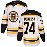 Adidas Boston Bruins #74 Jake DeBrusk White Road Authentic Stitched NHL Jersey