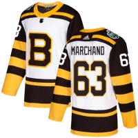 Adidas Boston Bruins #63 Brad Marchand White Authentic 2019 Winter Classic Stitched NHL Jersey