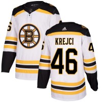 Adidas Boston Bruins #46 David Krejci White Road Authentic Stitched NHL Jersey