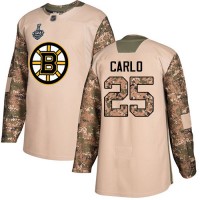 Adidas Boston Bruins #25 Brandon Carlo Camo Authentic 2017 Veterans Day Stanley Cup Final Bound Stitched NHL Jersey