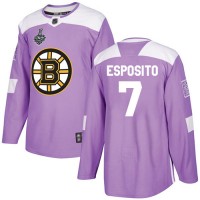 Adidas Boston Bruins #7 Phil Esposito Purple Authentic Fights Cancer Stanley Cup Final Bound Stitched NHL Jersey
