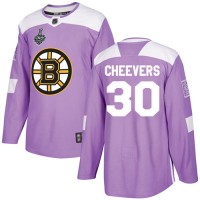 Adidas Boston Bruins #30 Gerry Cheevers Purple Authentic Fights Cancer Stanley Cup Final Bound Stitched NHL Jersey