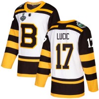 Adidas Boston Bruins #17 Milan Lucic White Authentic 2019 Winter Classic Stanley Cup Final Bound Stitched NHL Jersey